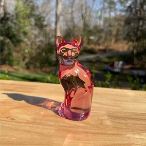 95th Anniversary Fenton Pink Paperweight Glass